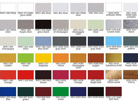 Color selection of home appliance color steel plate