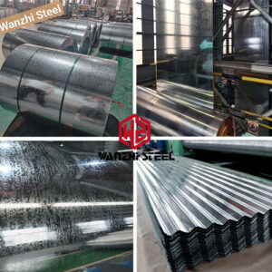 Galvanized steel coils are profiled into corrugated steel sheets