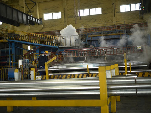 Galvanized steel pipe production