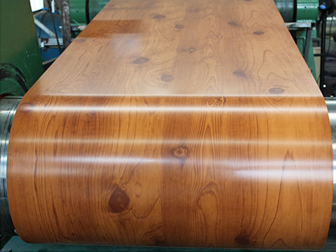 Wood grain color-coated steel