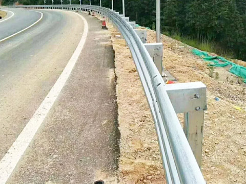 Silver highway guardrail