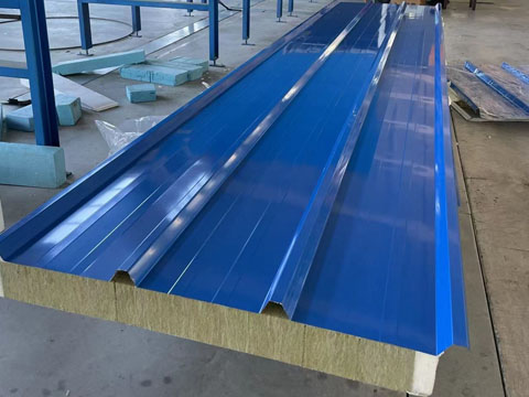 Blue metal sandwich panel