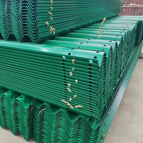 Green Thrie Beam Guardrail