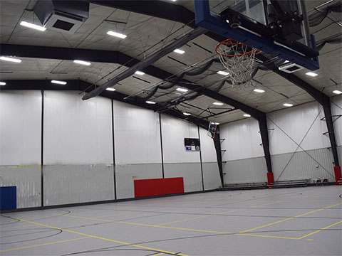 Indoor basketball court beams