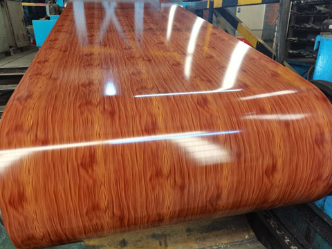 Wood grain color-coated steel