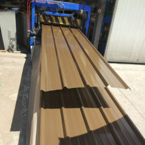 Brown corrugated steel sheet