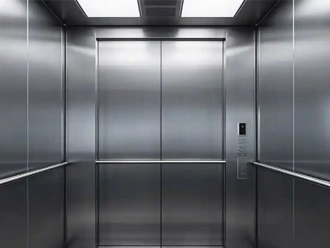 Brushed finish stainless steel elevator