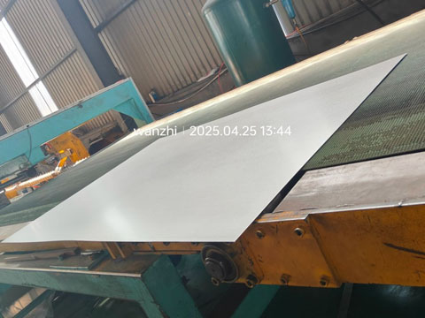 Cut galvanised steel sheets