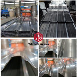 Grey corrugated steel sheet