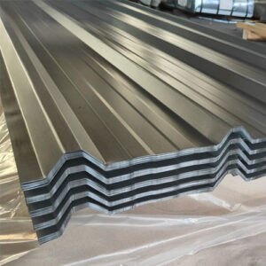 Grey corrugated steel sheet