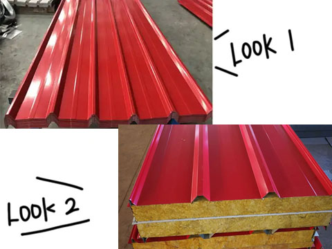Color steel sandwich panel base and finished product