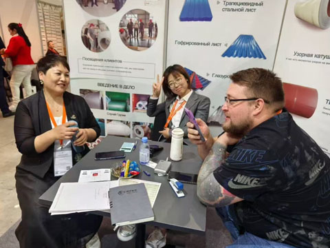 Customers at the exhibition