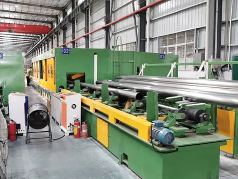 Stainless steel pipes are being produced