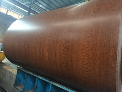 Wood grain color steel coil