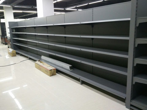 Gray shelves