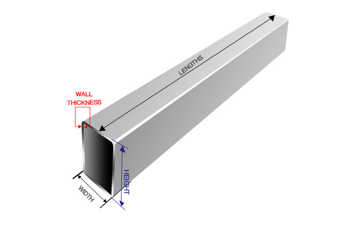 Metal rectangular steel pipe