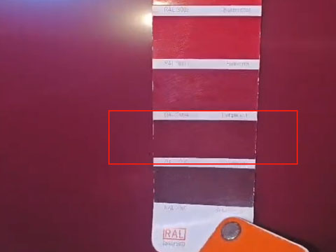 RAL3005 color card comparison