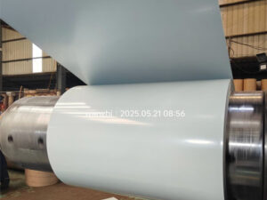 PPGI steel coils are being rolled