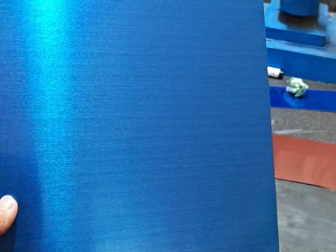 Blue aluminum coil detail