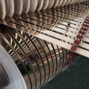 Gold fingerprint-resistant stainless steel strip