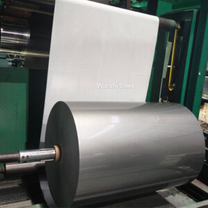 Laminated brushed film steel coil