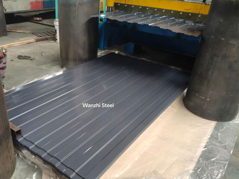 Ral 7024 Corrugated Sheet in Production
