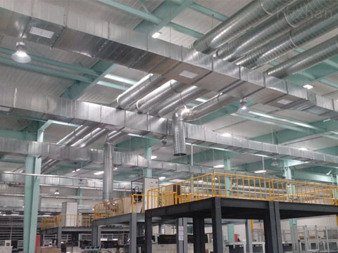 Galvanized ventilation ducts