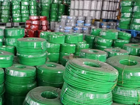 Produced PVC-coated steel wire