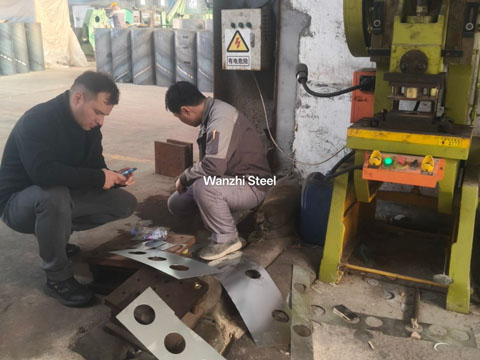 Customer agent conducts stamping test