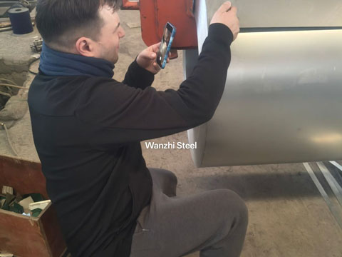 Customer agent testing of galvanized steel coils