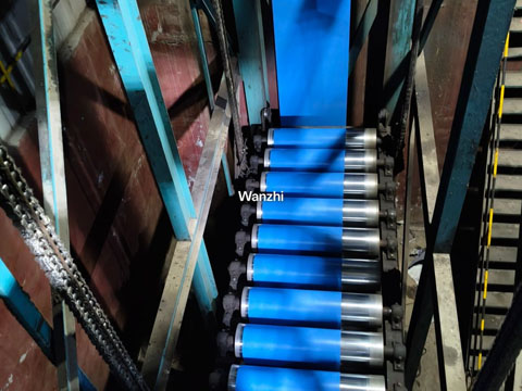 Coated with blue paint