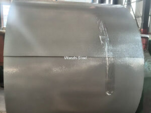 Orange peel textured color steel coil production completed