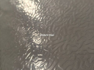Orange peel textured steel coil surface details