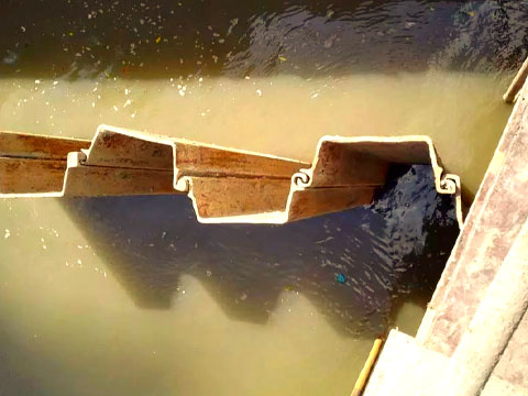 Sheet piles are used to block water