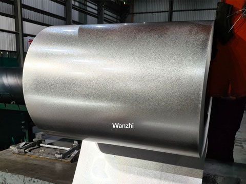 Finished aluminum-zinc coated steel coils