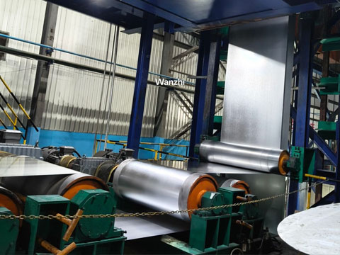 In the production of aluminized zinc steel coils