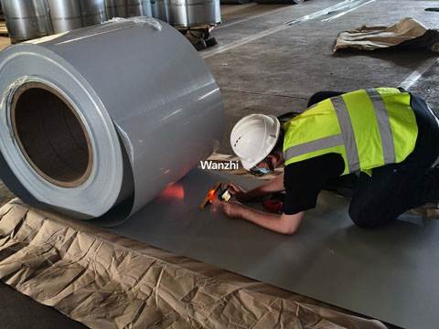 SGS inspectors test paint film thickness