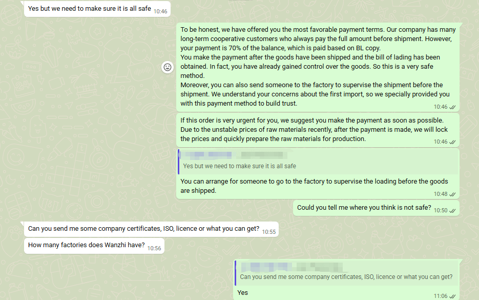 Communication regarding payment issues