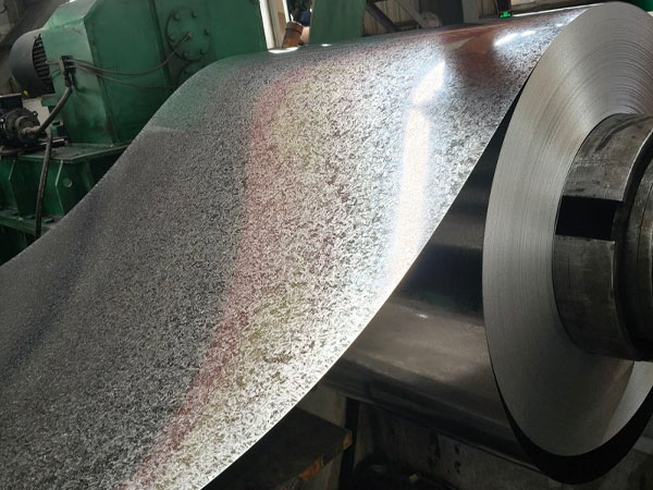 Galvanized steel coils in production