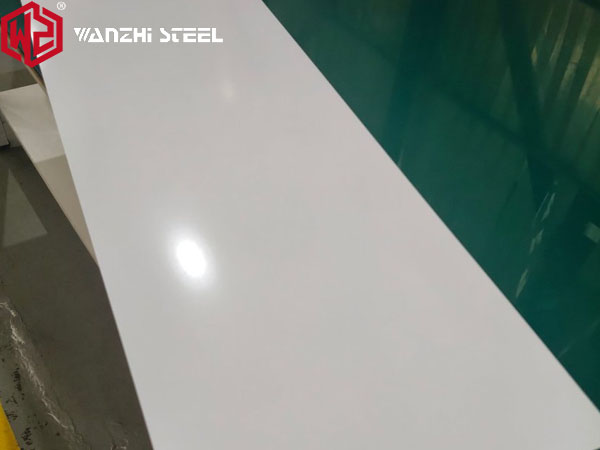 Cut white steel sheet