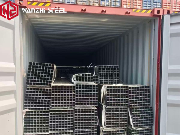 Galvanized steel pipes inside the fixed container