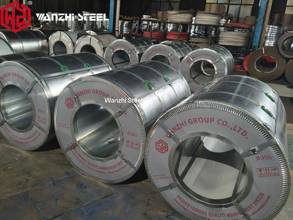 Steel coils awaiting shipment