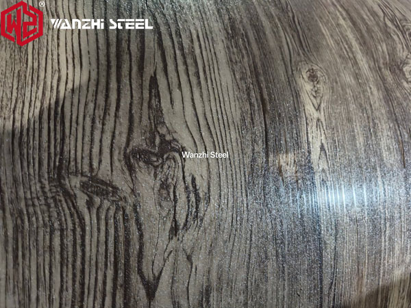 Wood grain steel surface details